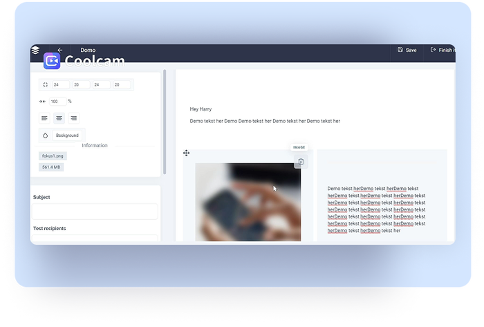 Create beautiful emails for your customers
